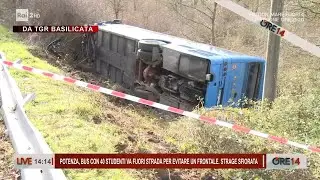 Potenza, bus con 40 studenti va fuori strada per evitare un frontale - Ore 14 del 28/02/2024