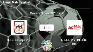  U15 R.F.C.DE LI&Egrave;GE 3-1 A.C.F.F. FPJ LI&Egrave;GE U15 - MERCREDI 21/01/2026 - 17H30
