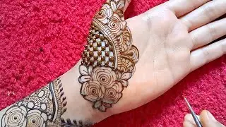 Beautiful Stylish Floral Mehndi Design |  Easy Front Hand Mehndi Design | Rose Flower Mehndi Design