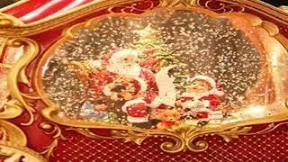 Christmas Santa Claus Retro Carriage Music Box Luminescent Snowfall Desktop Ornament Living Room