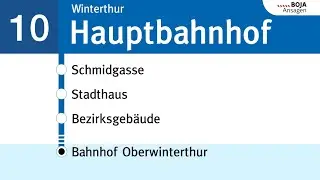 Stadtbus Winterthur/ZVV Ansagen | 10 Winterthur Hauptbahnhof - Oberwinterthur Bhf. | BoJa Ansagen
