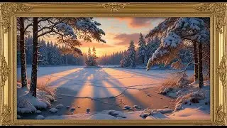 Relaxing Winter Snow 4K Screensaver | Framed Art for TV | Winter Landscape & Atmosphere