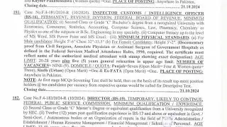 FPSC New Jobs 2024 | Custom Inspector Job | Assistant & Director Jobs in Pakistan|