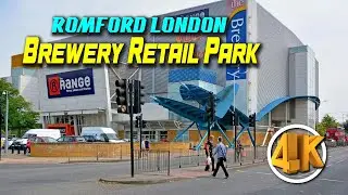 Walking Tour In Brewery Retail Park Romford London 4K 60 fps