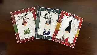 Simon Says Stamp Gnome Dies | Recollections Christmas Plaid | 3 Scrappy Card Designs