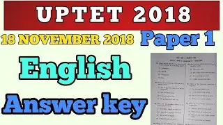 UPTET 2018: English Answer key : paper 1