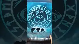Nordic Wolf spray paint art #shorts