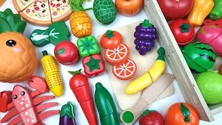 Fun Learning Names of Fruit & Vegetables Wooden Toys Cutting Orange Education Video Fun for Kids