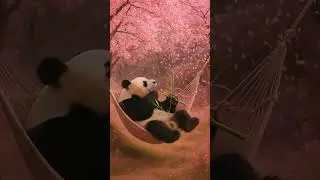 Футаж сказочные животные. Панда ест бамбук. Мультфильм. #футажи #футаждлямонтажа #мультфильм