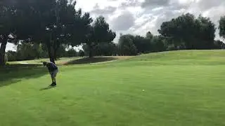 Amateur golfer wearing jack Nicklaus&rsquo;s old shoes and very high black socks!