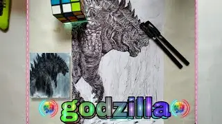 Hardwork Drawing || drawing Godzilla || Drawing Hollywood character Godzilla | firan Patel
