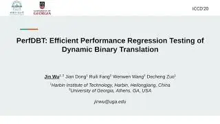 ICCD20 -- PerfDBT: Efficient Performance Regression Testing of Dynamic Binary Translation