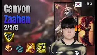 Canyon Jungle Zaahen vs Zyra lol KR solo rank Full Game 16.3 | 캐니언 자헨 vs 자이라
