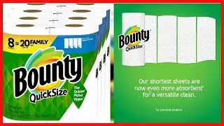 Bounty Quick Size Paper Towels, White, 4 Packs Of 2 Family Rolls = 8 Family Rolls
