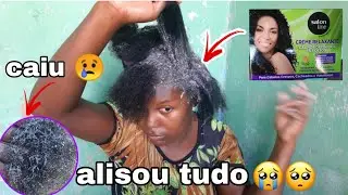 Relaxei o meu cabelo crespo em casa com 5 mês de transição deu ruim 😭😭