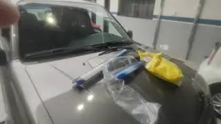 Oil change for a Tracker using Motul 4/100 oil.