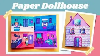 DIY PAPER DOLLHOUSE / HOW TO MAKE A DOLLHOUSE / Free Printables