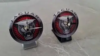Jag Jaguar Car Growler Table Desk Top Clock Quartz 82mm Classic Red Silver Christmas Owners Club