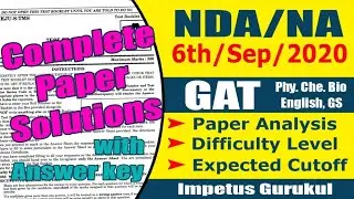 NDA 2020 GAT  paper answer key 🔥🔥/ NDA 2020 PAPER SOLUTION