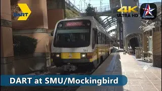 [4K] DART Trains at SMU/Mockingbird Station | Dallas