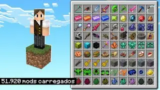 SOBREVIVENDO COM APENAS 1 BLOCO, S&Oacute; QUE EU INSTALEI TODOS OS MODS DO MINECRAFT!