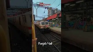 Mumbai Express Train 12138 Punjab Mail Rushing with Angry WAP-7! 💨🔥#shorts #wap7 #shortvideo