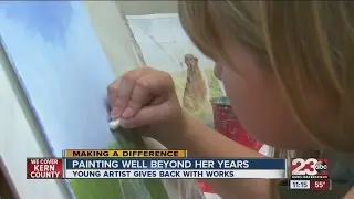 Talent young painter giving back through art