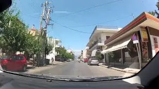 Driving through Kouloura, Aigio and Rododafni (city driving, Greece) - onboard camera