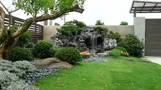 太古風格景觀設計-假山水池.庭院造景