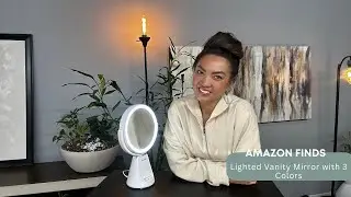 Amazon Finds: Lighted Vanity Mirror with 3 Colors | 1x/10x Magnifying Mirror Adjustable Brightness