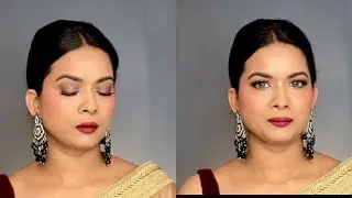 Party makeup on saree | wedding guest makeup tutorial