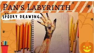 DRAWING a spooky Monster|| Just Drawing and CHILLING|| The Pan's Labyrinth|| El laberinto del Fauno|