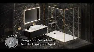 Luxury Black & Gold Bathroom Interior | Premium Interior Visualization |@arayaansyed
