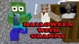 MOBS : HALLOWEEN WITH GRANNY CHALLENGE - Minecraft Animation