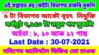Latest Assam Govt Job Recruitment 2021 | All Job Notification for July 2021 | Assam Job Updates 2021