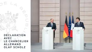 Déclaration du Président Emmanuel Macron et du Chancelier allemand Olaf Scholz.