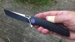 WE Knife 604 Black handle and black wash + satin blade
