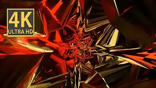 Red Golden Merry Xmas Abstract Background Video 4k Metallic Tunnel VJ Loop NEON Wallpaper