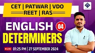 CET Graduation & 10+2 Level | English | Determiners | English Classes for CET, Patwar, VDO, SSC Exam