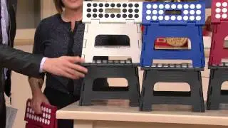 Kikkerland Set of 2 Easy-Fold and Easy-Store Step Stools with Alberti Popaj