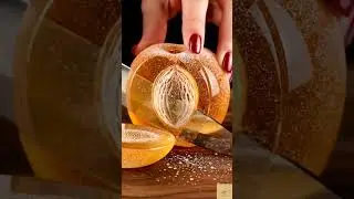 Cutting a Crystal Peach | Satisfying Glass Fruit ASMR  #satisfying #asmr