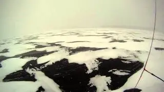 Crossin the open water Volga river way  Kazan Snowkiting on Dec 4 GOPR0216