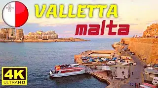 🇲🇹 4K Walking in VALLETTA, Malta - Evening Tour, Old Buildings - Virtual Walk in Europe 4K 60fps UHD