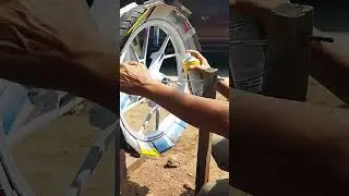repaint velg motor Satria pakai cat Diton premium warna Putih. bisa di tunggu tanpa lepas ban.