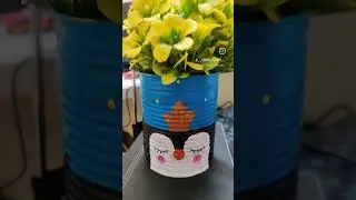 Super fun and easy way to upcycle tin cans🥫🌼🪴 #diy #diycraft #painting #rangeela #can #rasgulla