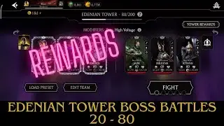 Fatal Edenia Tower Boss Battles 20 - 80 Rewards | MK Mobile