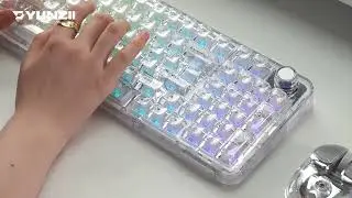 YUNZII X98 Transparent QMK/VIA Wireless Mechanical Keyboard Typing Sound