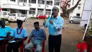 CHQ President G L Jogi addressing Relay Hunger Strike of SNEA at Trivandrum on 05/07/2014