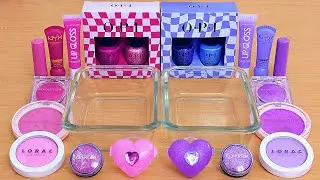 Pink vs Purple - Mixing Makeup Eyeshadow Into Slime ASMR