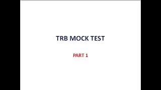 Mock Test Series part 1/TRB Polytechnic/TNPSC AE